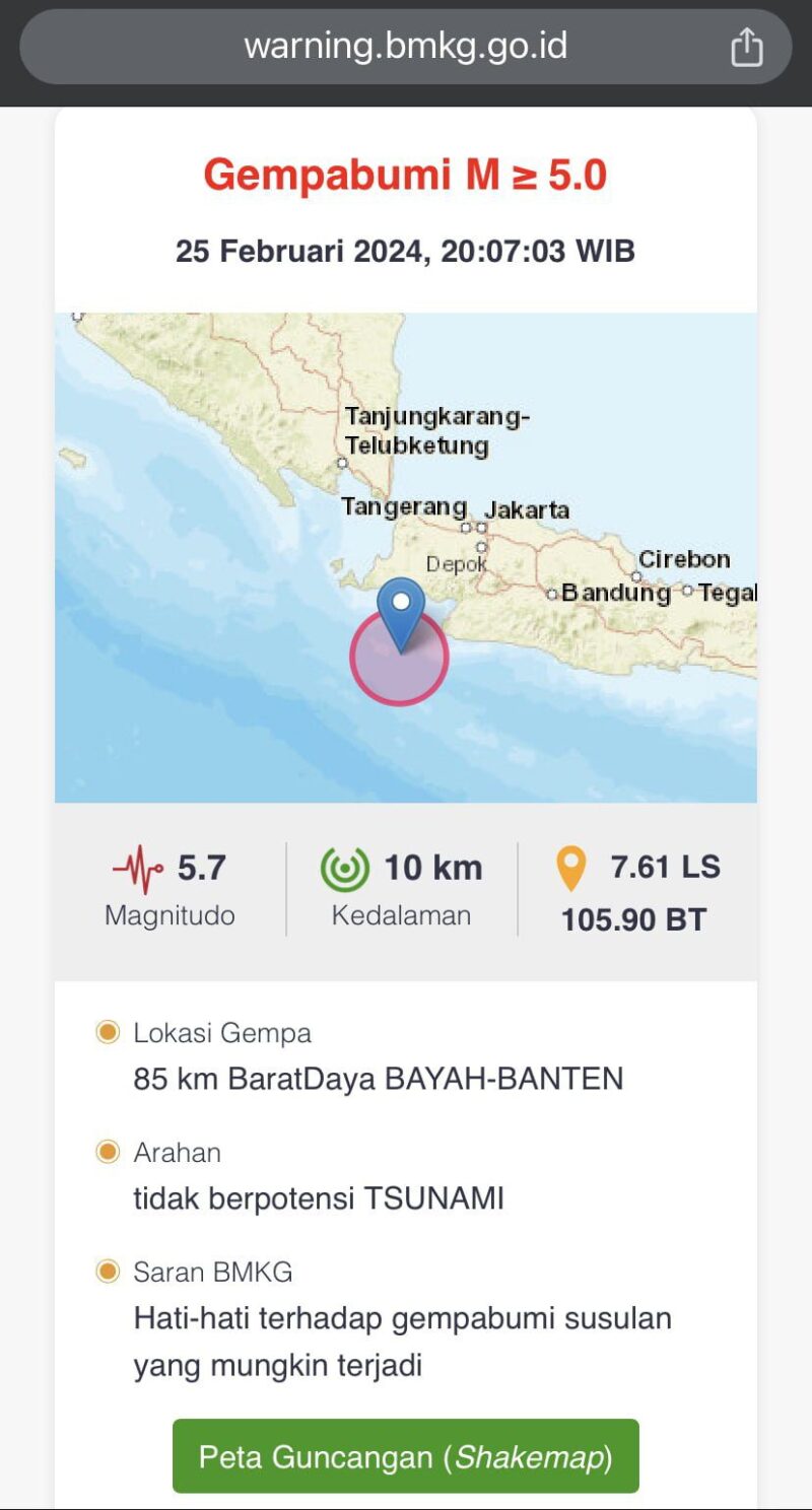 Gempa Bumi Tangerang