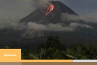 Gunung Merapi Telah 7 Kali mengeluarkan awan panas guguran Pada Senin Sore