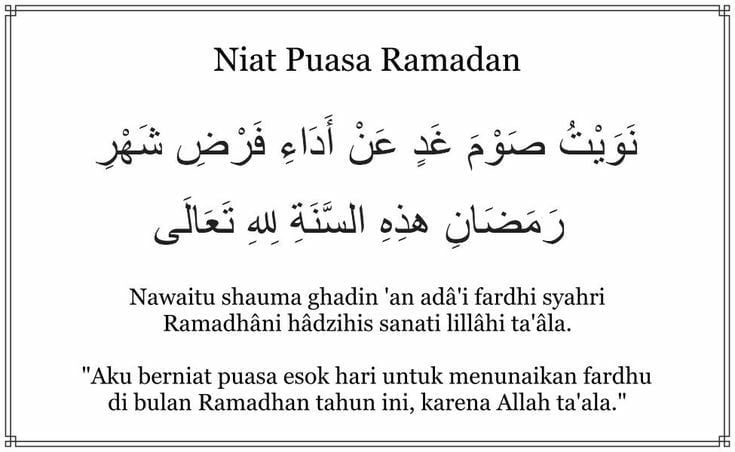 KETAHUI NIAT PUASA YANG BENAR NIAT PUASA