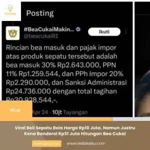 Viral Beli Sepatu Bola Harga Rp10 Juta, Namun Justru Kena Banderol Rp31 Juta Hitungan Bea Cukai