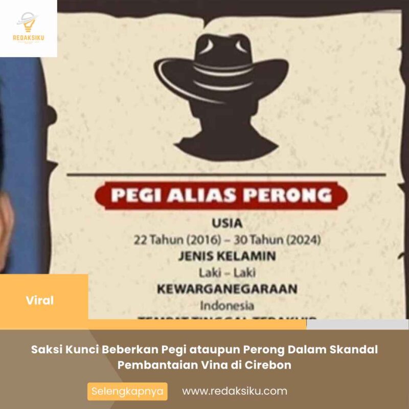 Saksi Kunci Beberkan Pegi ataupun Perong Dalam Skandal Pembantaian Vina di Cirebon
