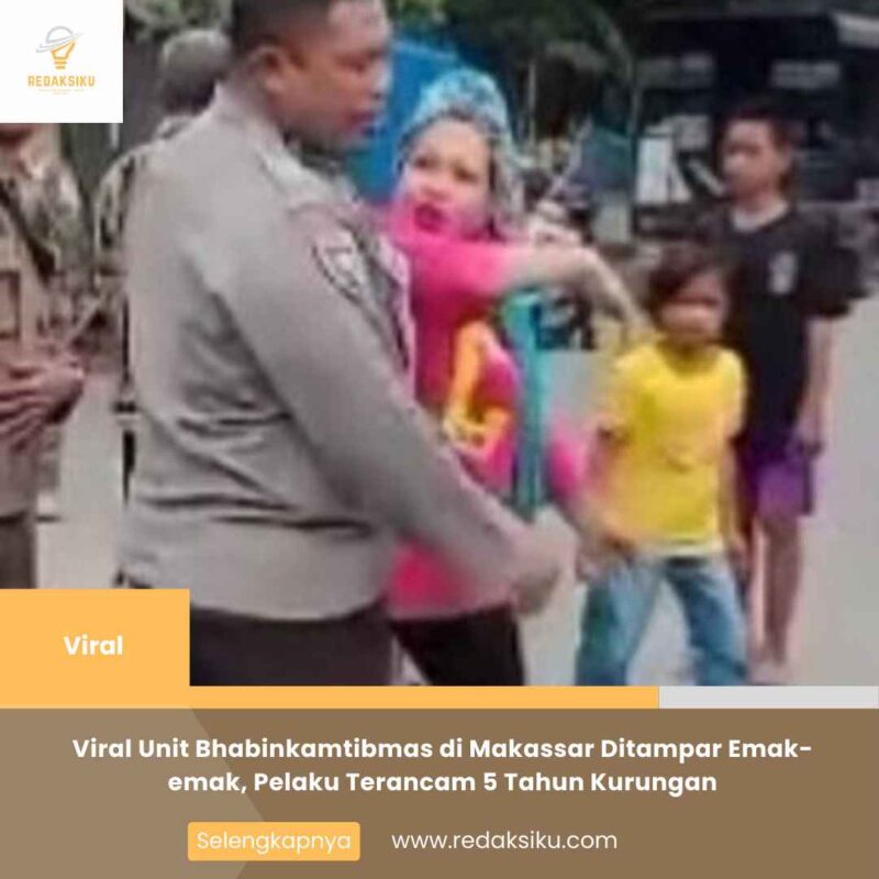 Viral Unit Bhabinkamtibmas di Makassar Ditampar Emak-emak, Pelaku Terancam 5 Tahun Kurungan