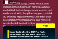 Konser Lentera Festival 2024 Feel Koplo, Guyon Waton, dan Ndx Axa di Tangerang tidak jadi digelar, Penonton Bakar Panggung
