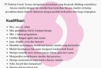 Lowongan Kerja Fashion Designer di Tangerang 2024