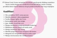 Lowongan Kerja Sosial Media Staf di Tangerang 2024