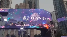 Keren City Vision Kini Tampilkan Layar Outdoor LED Realtime di Bursa Efek