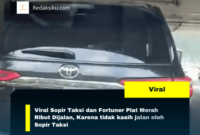 Viral Sopir Taksi dan Fortuner Plat Merah Ribut Dijalan, Karena tidak kasih jalan oleh Sopir Taksi