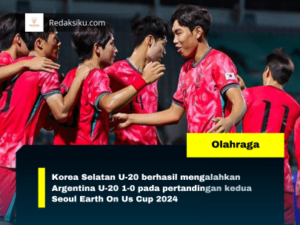 Korea Selatan U-20 berhasil mengalahkan Argentina U-20 1-0 pada pertandingan kedua Seoul Earth On Us Cup 2024 Korea Selatan U-20 berhasil mengalahkan Argentina U-20 1-0 pada pertandingan kedua Seoul Earth On Us Cup 2024