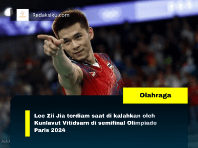 Lee Zii Jia terdiam saat di kalahkan oleh Kunlavut Vitidsarn di semifinal Olimpiade Paris 2024