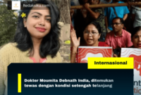 Dokter Moumita Debnath India, ditemukan tewas dengan kondisi setengah telanjang