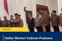 Daftar Menteri Kabinet Prabowo dan Gibran