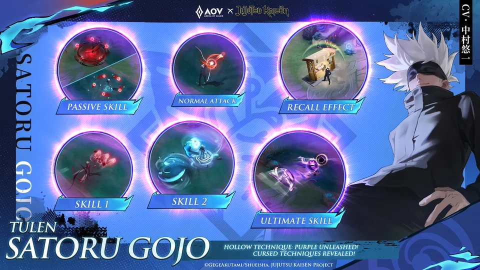 AOV Ã— Jujutsu Kaisen, Memperkenalkan Skin Ikonik dari Yuji Itadori dan Satoru Gojo!