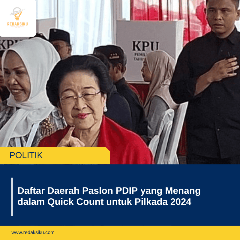 Daftar Daerah Paslon PDIP yang Menang dalam Quick Count untuk Pilkada 2024