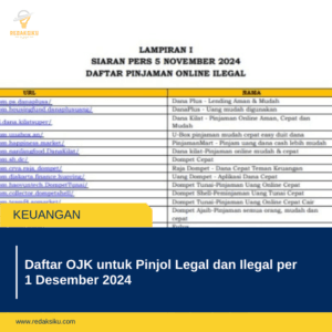 Daftar OJK untuk Pinjol Legal dan Ilegal per 1 Desember 2024 Daftar OJK untuk Pinjol Legal dan Ilegal per 1 Desember 2024