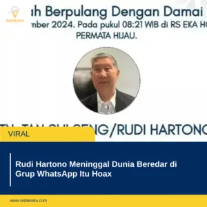 Rudi Hartono Meninggal Dunia Beredar di Grup WhatsApp Itu Hoax