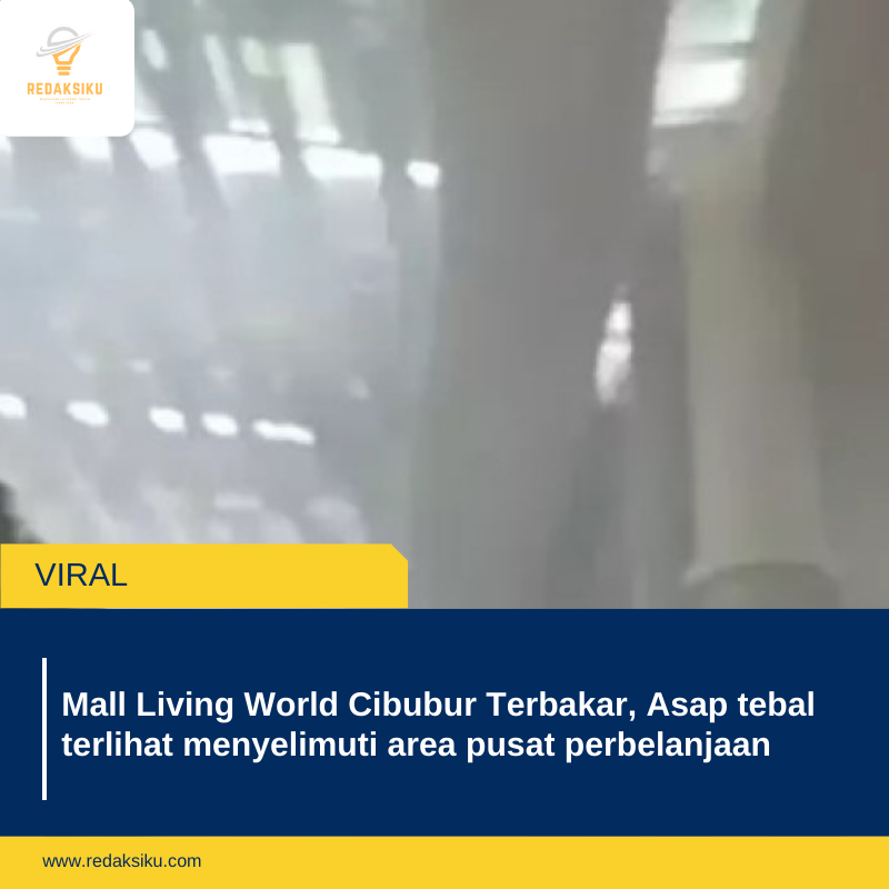 Mall Living World Cibubur Terbakar, Asap tebal terlihat menyelimuti area pusat perbelanjaan