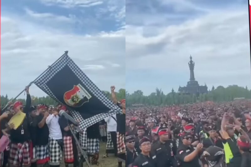 Ribuan Pecalang Bali tolak keras premanisme ormas demi jaga keamanan desa adat dan ketertiban masyarakat. (Foto: Instagram @lambe_turah)
