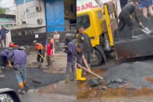 Dinilai Jauh dari Standar, Perbaikan Jalan di Citeureup Bogor Bikin Heboh Warganet Video perbaikan jalan di Citeureup viral, warganet kritik keras metode kerja yang jauh dari standar. (Foto: Instagram @lambe_turah)