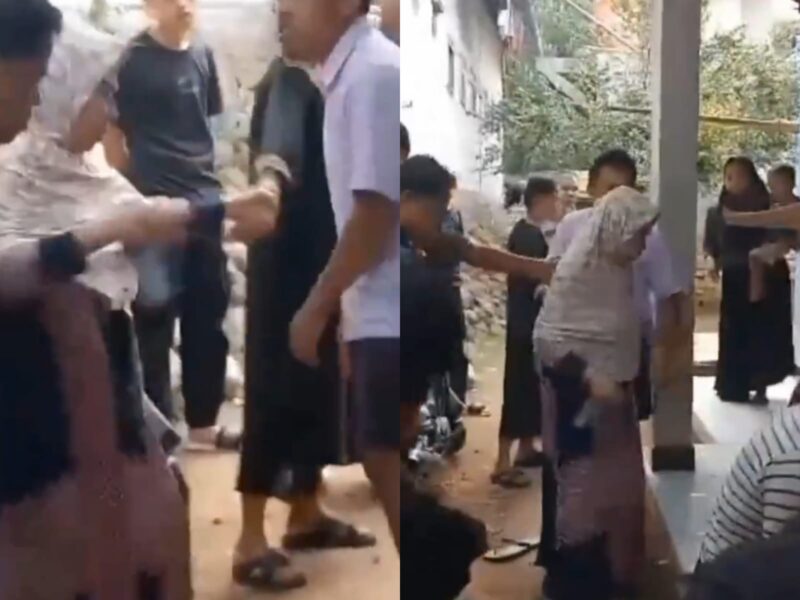 Viral video seorang nenek dipukul warga karena dugaan menculik, padahal hanya minta tolong untuk berjalan. (Foto: Tangkap layar X @dhemit_is_back)