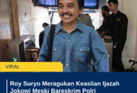 Roy Suryo Meragukan Keaslian Ijazah Jokowi Meski Bareskrim Polri Menyatakan Otentik