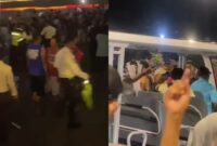 Pedagang di TMII bentrok dengan petugas keamanan akibat larangan jualan, warga sekitar tuntut hak berjualan. (Foto: Instagram @jakarta_siders)
