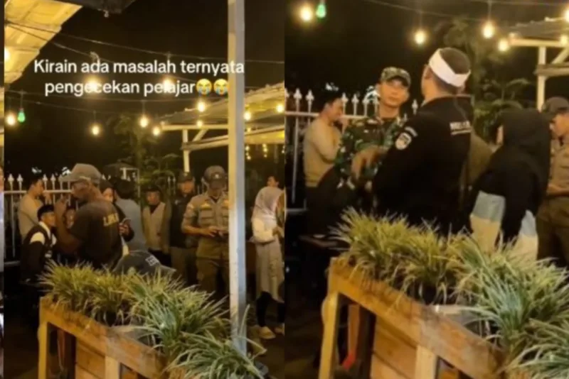 Satpol PP dan TNI lakukan razia pelajar yang nongkrong malam di Jawa Barat, upaya jaga kedisiplinan. (Foto: Instagram @lambe_turah)