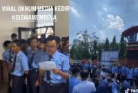 SMKN 1 Kota Kediri viral setelah siswanya kepung wartawan, insiden ini menuai banyak respons masyarakat luas. (Foto: Tiktok @fiolyyn)