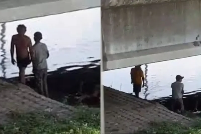 Video viral tunjukkan aksi keji terhadap anak jalanan yang diceburkan ke sungai oleh temannya sendiri. (Foto: Instagram @beritasemaranghariini)