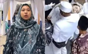 Pengantin wanita nangis histeris di hari pernikahan karena dekorasi Rp30 juta tak layak dan sangat mengecewakan. (Foto: TikTok @mb_wuland)