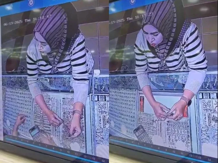 Wanita curi emas 50 gram di Mall Bekasi, terekam CCTV dan viral, rugikan pegawai toko secara pribadi. (Foto: Facebook Dheddy Ingindieemengertyy)