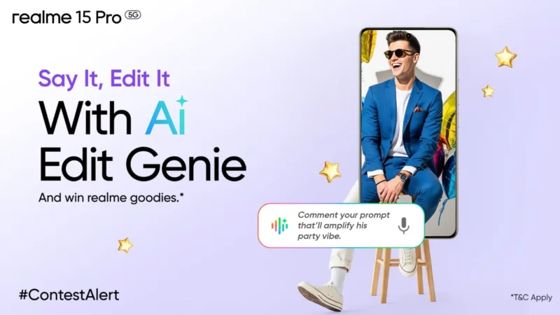 Realme 15 tawarkan Fitur edit foto Berbasis AI Genie Edit | x.com/ Realme India