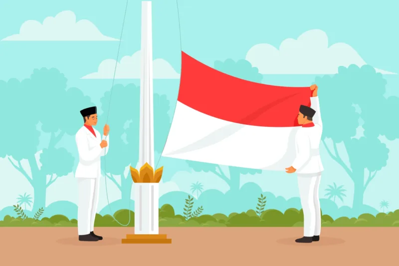Ilustrasi upacara bendera HUT RI ke-80
