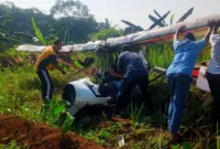 Pesawat latih jatuh di Ciampea Bogor menewaskan Marsma TNI Fajar, ini kronologi dan fakta lengkapnya. (Foto: Dok. BNPB)