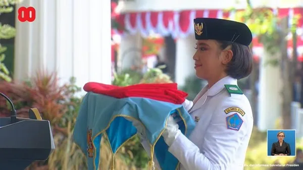 Profil pembawa baki bendera merah putih Paskibraka HUT RI ke-80, Bianca Alessia. (Foto: dok.YouTube Sekretarisat Presiden)