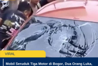 Mobil Seruduk Tiga Motor di Bogor, Dua Orang Luka, Sopir Diamuk Massa