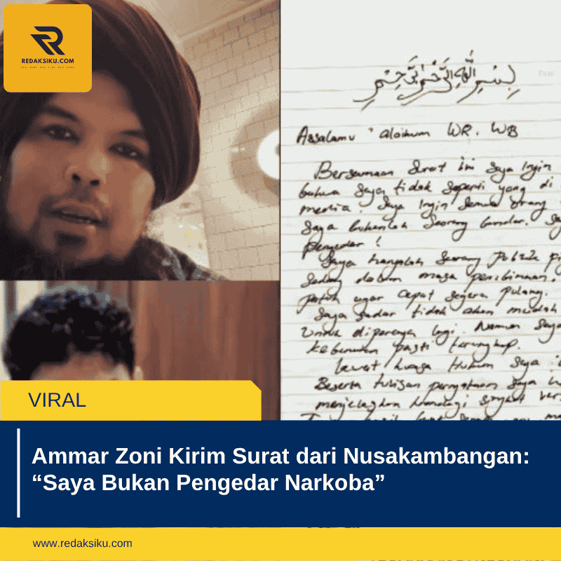 Ammar Zoni Kirim Surat dari Nusakambangan: â€œSaya Bukan Pengedar Narkobaâ€
