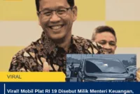 Viral! Mobil Plat RI 19 Disebut Milik Menteri Keuangan, Netizen: Kasih Jalan, Beliau Lagi Benerin Ekonomi!