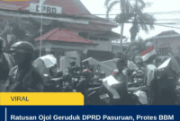 Ratusan Ojol Geruduk DPRD Pasuruan, Protes BBM Diduga Bermasalah Bikin Motor Rusak