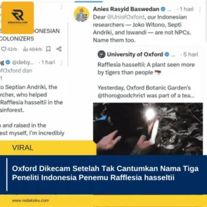 OXFORD DIKECAM SETELAH TAK CANTUMKAN NAMA TIGA PENELITI INDONESIA PENEMU RAFFLESIA HASSELTII OXFORD DIKECAM SETELAH TAK CANTUMKAN NAMA TIGA PENELITI INDONESIA PENEMU RAFFLESIA HASSELTII