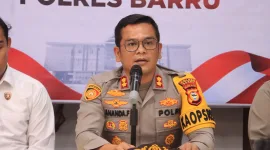 Kapolres Barru AKBP Ananda Fauzi Harahap, S.I.K., M.H. merilis data keamanan sepanjang tahun 2025.