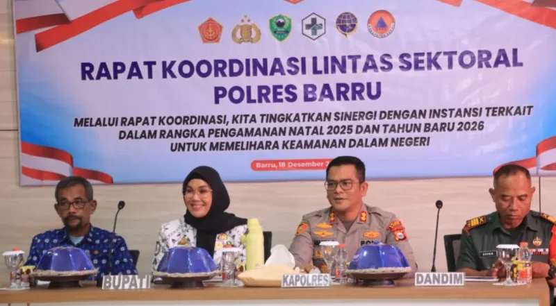 Pengamanan Natal 2025, Kapolres Barru Gelar Rakor Lintas Sektoral