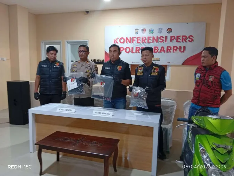(Foto: Redaksiku.com) Bongkar Toko, Curanmor Masjid Agung Barru! Polres Barru Sikat. 