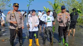 Sinergitas Polri dan Pemerintah Daerah, Penanaman Mangrove dan Bersih Pantai Warnai Peringatan Hari Bumi 2026 di Soppeng Riaja