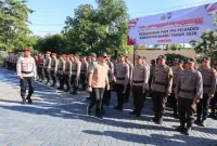 Polres Barru Gelar Apel Pergeseran Pasukan Pengamanan TPS Pilkades 2026