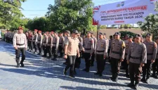 Polres Barru Gelar Apel Pergeseran Pasukan Pengamanan TPS Pilkades 2026