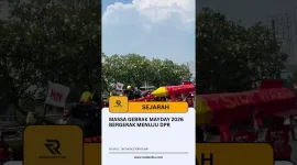 Massa Gebrak Mayday 2026 Bergerak Menuju DPR