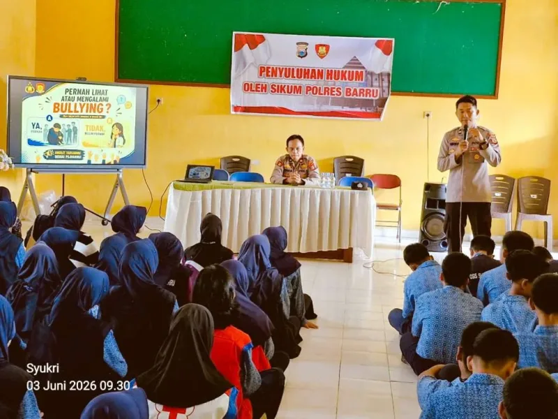 Polres Barru Turun ke Sekolah, Edukasi Siswa SMPN 1 Soal Bahaya Bullying dan Sanksi Hukum