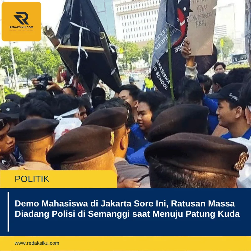 Demo Mahasiswa di Jakarta Sore Ini, Ratusan Massa Diadang Polisi di Semanggi saat Menuju Patung Kuda