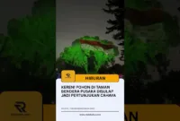 Keren! Pohon di Taman Bendera Pusaka Disulap Jadi Pertunjukan Cahaya