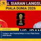 Terbaru! Jam Tayang Belgia vs Iran Piala Dunia 2026 Besok